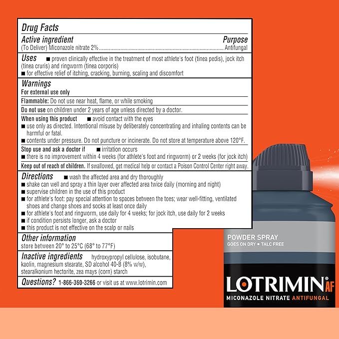 Lotrimin AF Athlete's Foot Powder Spray, 2%, Clinically 4.6 Ounce 3)
