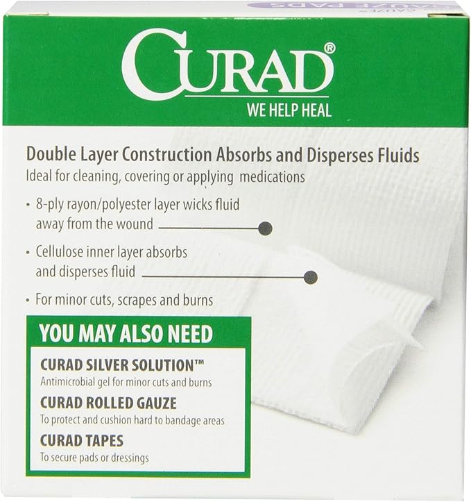 Curad Non-Woven Pro-Gauze, 2" x 2", 10 Count, 6
