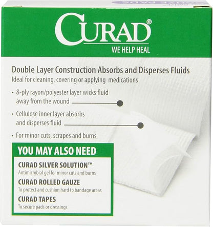 Curad Non-Woven Pro-Gauze, 2" x 2", 10 Count, 6