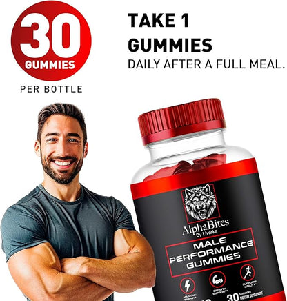 (5 Pack) Alpha Bites Men Gummies, AlphaBites Gummies, AlphaBites For Men Gummys Supplements, Alpha Bites Men, Alpha Bites Gummies, Alpha Bites Gummies For Men Performance, Alphabites Men, 150 Gummies