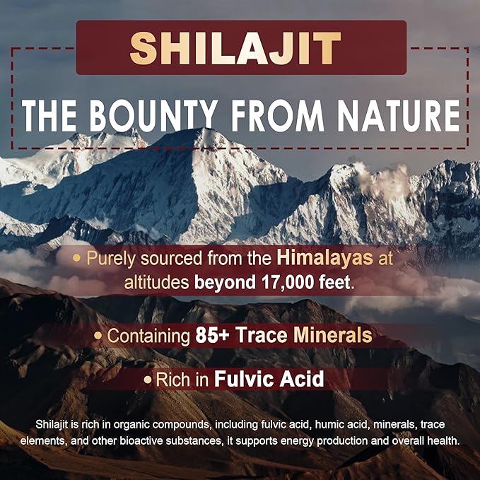 10,000mg Shilajit Gummies for Men & Women - Shilajit Pure Himalayan with Organic Beet Root, BCAA, Cordyceps Mushroom - 60% Fulvic Acid & 85+Trace Minerals Support Energy, Muscle, Immune & Brain, 1Pack