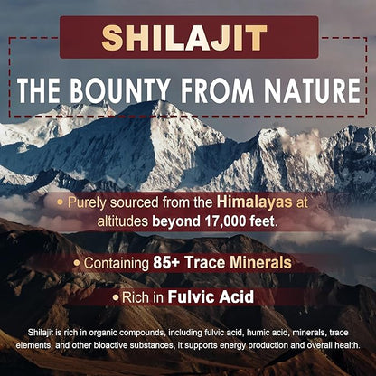 10,000mg Shilajit Gummies for Men & Women - Shilajit Pure Himalayan with Organic Beet Root, BCAA, Cordyceps Mushroom - 60% Fulvic Acid & 85+Trace Minerals Support Energy, Muscle, Immune & Brain, 1Pack