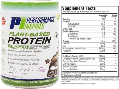 Performance Inspired Nutrition Plant Protein Powder 20G - 1B Probiotics 1.5lb