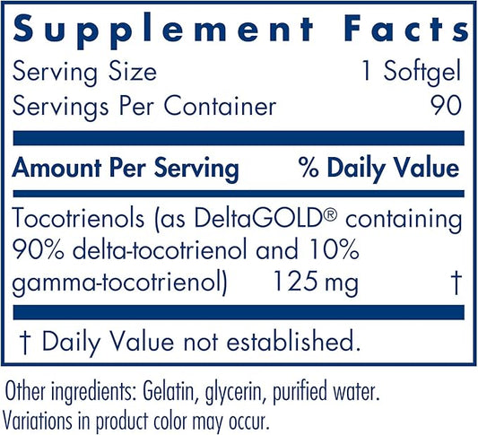 Nutricology Delta-Fraction Tocotrienols Dietary Supplement 90 Count, 125 mg