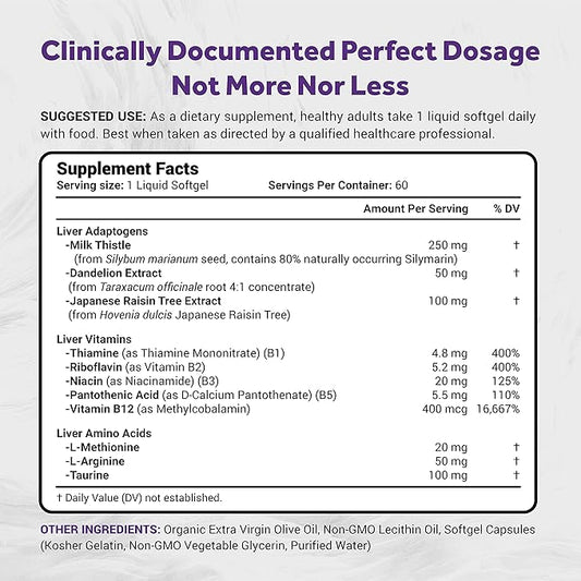 Naturalis Silymarin Milk Thistle 1300mg Enhanced 13-in-1 Liver 60 Liver