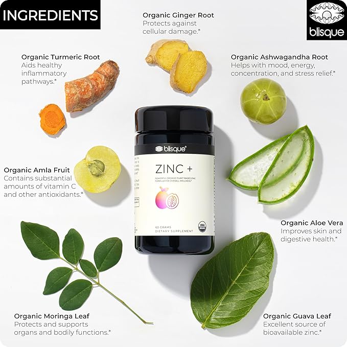 Blisque – Organic Zinc Supplement Sourced 60 Grams
