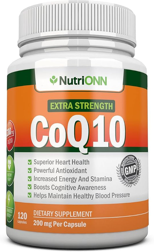 CoQ10 200mg (Double Strength), 120 Capsules Q10 - CoQ10 Ubiquinone 4 Month