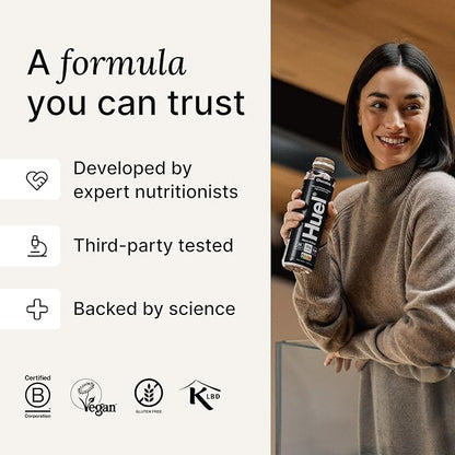 Huel Black Edition Ready-to-Drink, Vanilla Meal Replacement Drink, 35g High Protein, 27 Vitamins and Minerals, Vegan, Gluten Free, Plant Based, High Fiber, Low Sugar, 16.9 Fl Oz (12 Pack)