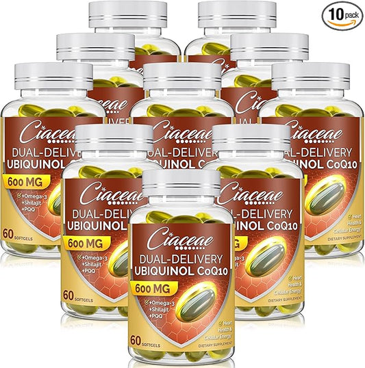 Ubiquinol CoQ10 600 MG Softgels Omega-3 & Coenzyme-Q10, Active CoQ10 Ubiquinol 600 Servings