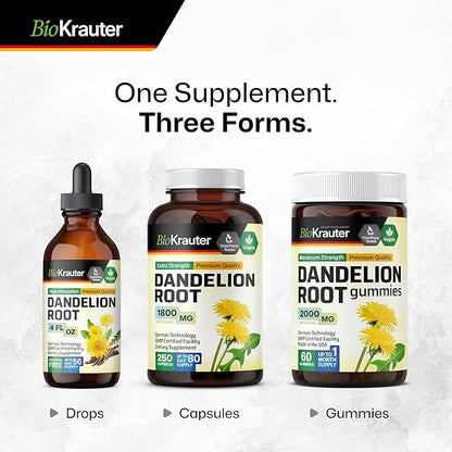 Dandelion Root Capsules 1800 mg