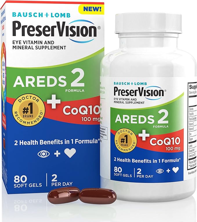 PreserVision AREDS 2 Eye Vitamins CoQ10 for 80 Softgels