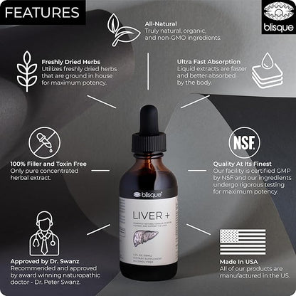 Blisque – Liver Complex Supplement to 2 Ounce 59 Servings