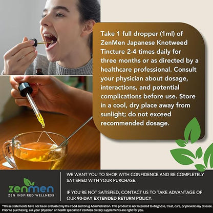 Japanese Knotweed Premium USDA Organic 3rd Party Tested Tincture - 1:5 Herb Strength Ratio - Tick Wellness Aid and Immune Support Supplement - Made in The USA