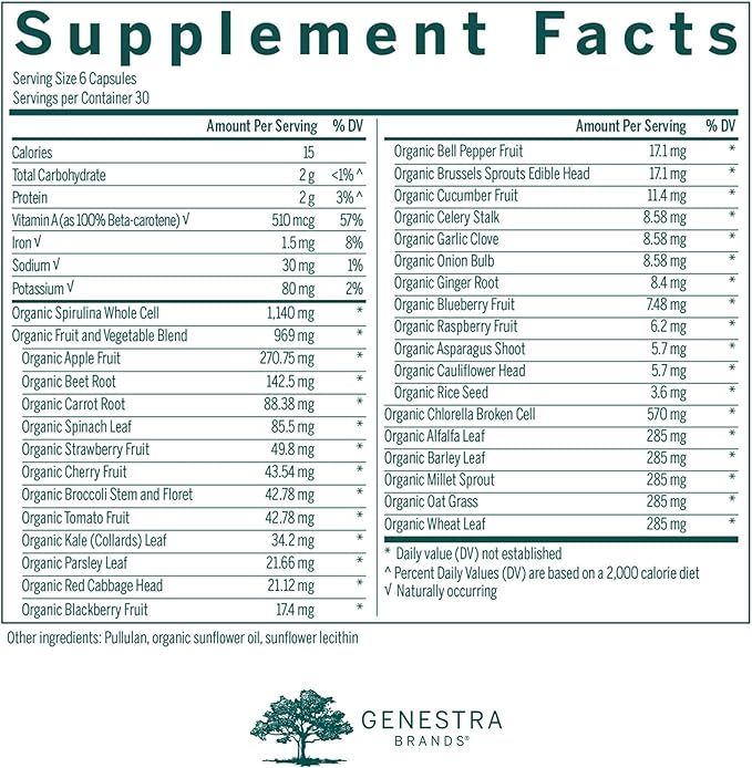 Genestra Brands Phyto Greens Capsules 180 Capsules