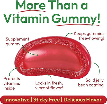 Apple Cider Vinegar Jelly Bean Gummies with The Mother and Ginger, Vegetarian Dietary Supplements for Men and Women, Digestive Health Support, 120 Apple Blast Jelly Beans, Kosher