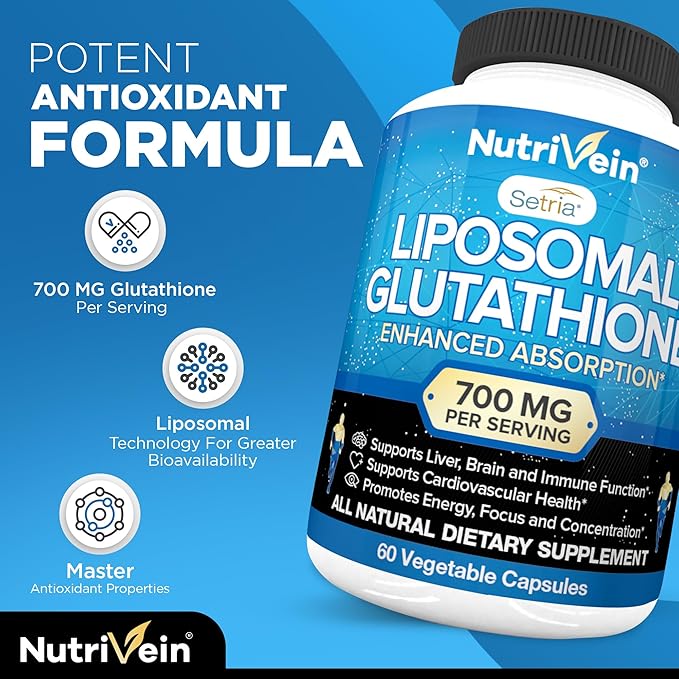Nutrivein Liposomal Glutathione Setria® 700mg 60 Capsules