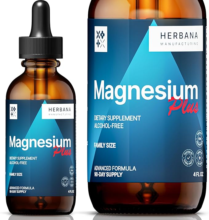 Triple Complex Magnesium 4 oz Liquid Drops B6, D, 100% Absorption 90-Day Supply