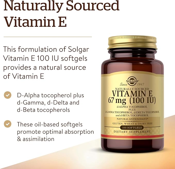 Solgar Vitamin E 67 mg (100 100 Mixed 100 Servings