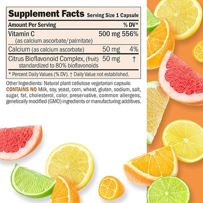 Andrew Lessman Vitamin C 500 Complex 720 Capsules – Non-Acidic Vitamin C Plus Citrus Bioflavonoids for Immune System and Anti-Oxidant Support, No Stomach Upset, Small Easy to Swallow Capsules