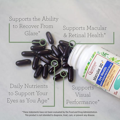 Quantum Health Macula 30+ Eye Health Omega-3, and E|60 Softgels, 30 Day