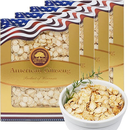 American Ginseng Slices from Wisconsin (Sliced 4 Boxes 1 Pound)