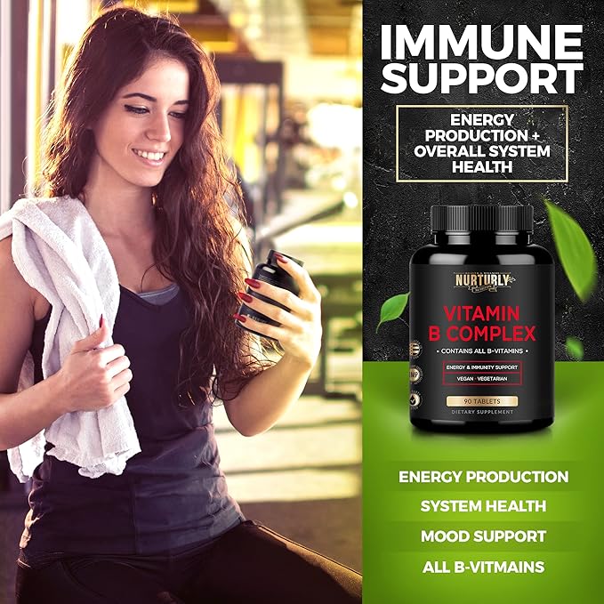 Vitamin B Complex B1, B2, B2, B3, B3, B5, B5, B6, B6, B7, B7, B9, B9, B12 B12 and 180 Tablets