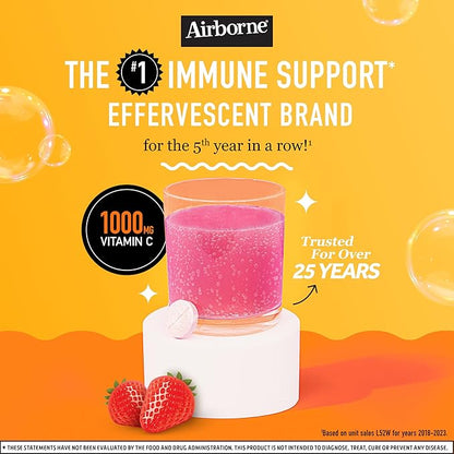 Airborne 1000mg Vitamin C with Zinc, 30 Fizzy