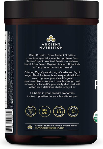 Ancient Nutrition Organic Plant Protein +, 11.5 oz