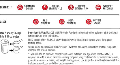 Muscle Milk Genuine Protein Powder, Chocolate, 4.94 Pound, 32 Servings, 32g Protein, 2g Sugar,
