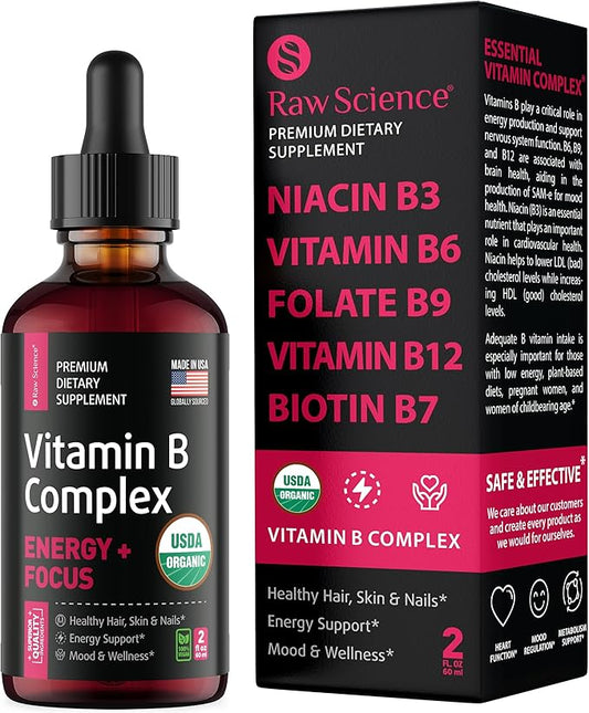 Liquid Vitamin B Complex Supplement – B3, B6, B6, B9 B9 & 2oz
