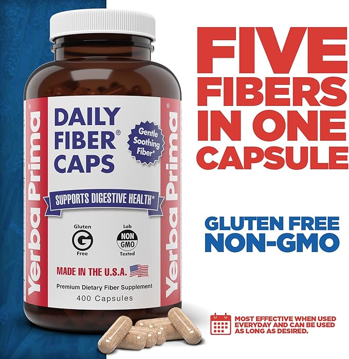 Yerba Prima Daily Fiber Caps Formula, 400 Capsules