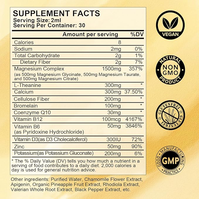 Magnesium Glycinate 500mg Complex, Magnesium Liquid D3, Zinc
