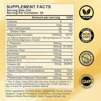 Magnesium Glycinate 500mg Complex, Magnesium Liquid D3, Zinc
