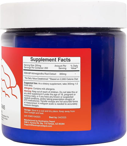 Nootropics Depot KSM-66 Ashwagandha Powder 60 Grams