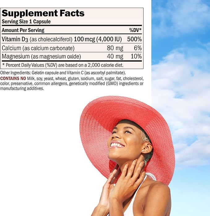 Andrew Lessman Vitamin D3 4000 IU 360 Capsules – High Potency, Essential for Calcium Absorption, Supports Bone Health, Healthy Muscle Function, Immune System and More. Small Easy to Swallow Capsules