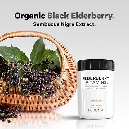 Codeage Organic Black Elderberry Supplement 90 Capsules