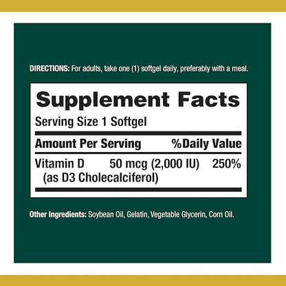 Nature's Bounty Vitamin D3, Immune and 2000IU, 240 240 Rapid