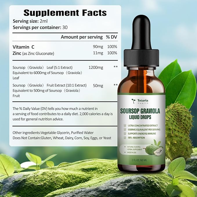 (2 FL) Soursop Graviola Leaves Liquid