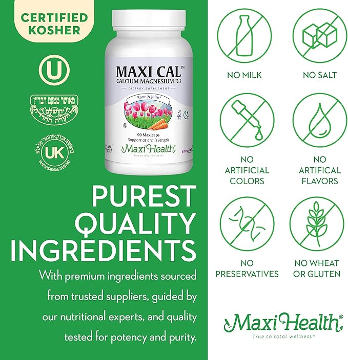 Maxi Health Calcium 1000 mg Supplement D3 (1000 (1000 IU) (500 mg) 90 Capsules