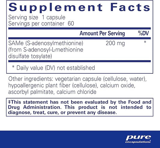 Pure Encapsulations SAMe S-Adenosylmethionine 180's 60 Capsules