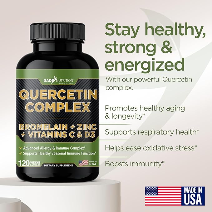 Organic quercetin, Quercetin with Bromelain, quercetin 500mg, quercetin d3, zinc