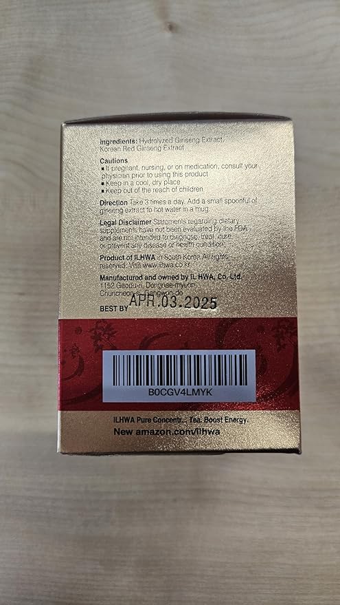 ILHWA Pure Concentrated Red Ginseng Extract (3.53oz, Pack 3)