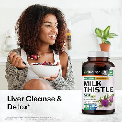MAUWE HERBS Milk Thistle Organic Capsules 250 Vegan 1400 mg