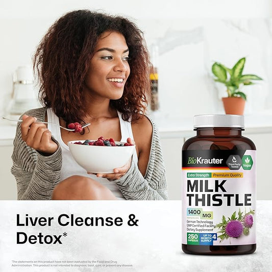 MAUWE HERBS Milk Thistle Organic Capsules 250 Vegan 1400 mg