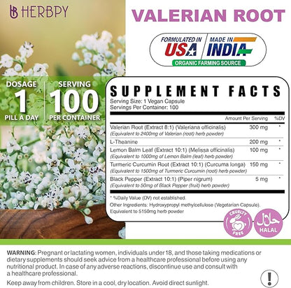 5in1 Valerian Root Capsules 5150mg Plus 100 Count