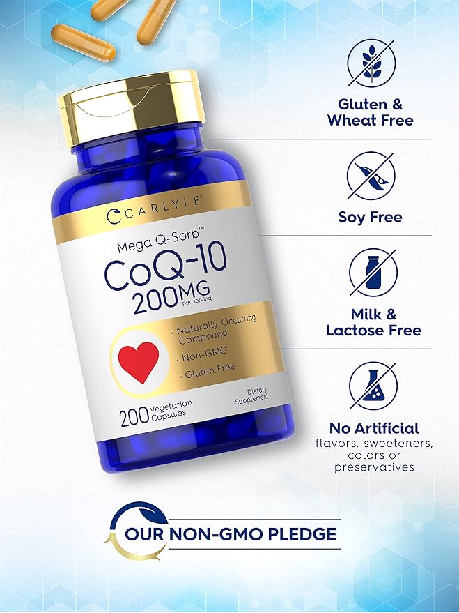 Carlyle CoQ10 200mg 200 Capsules Q-10 |