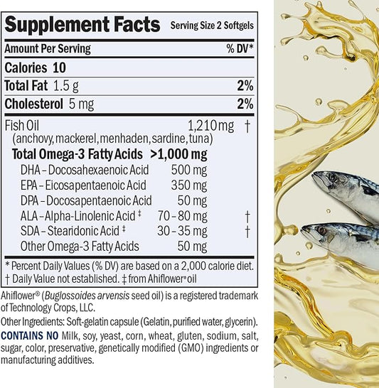 ANDREW LESSMAN Maximum Essential Omega-3 Unflavored, 30 Softgels Omega-3 Fish 1200 mg 3 Supplement