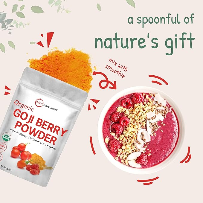 Organic Goji Powder, 16 Ounces 100% Natural
