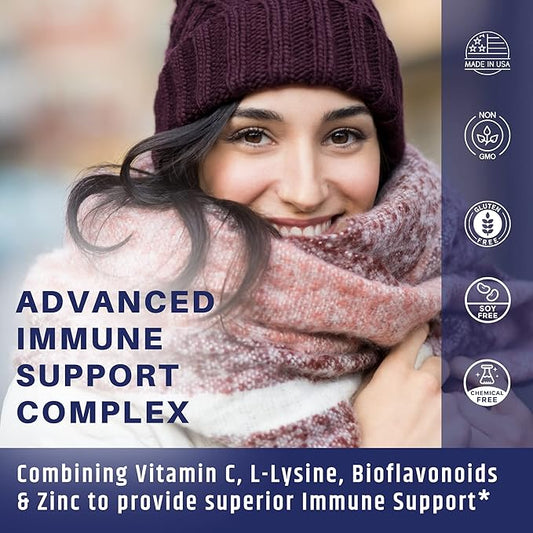 Vitamin C 1000mg Complex with L-Lysine 500mg, Zinc 12mg, Bioflavonoids 300mg. Doctor Support.(1)
