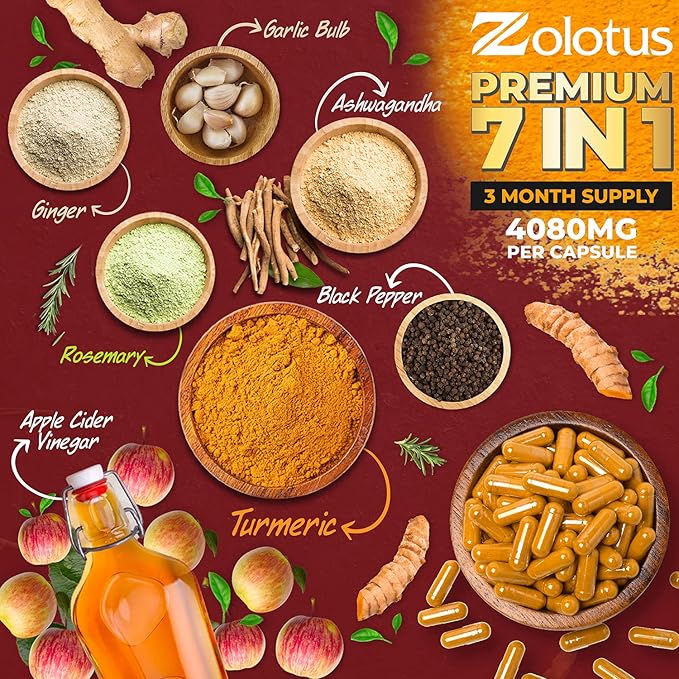 7 in 1 Turmeric Curcumin + 4080mg, 3 3 Month 95% Standardized